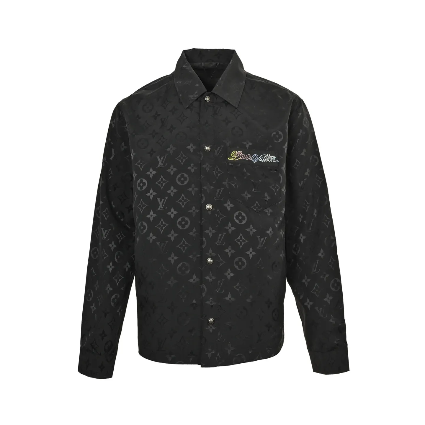 Louis Vuitton/Louis Vuitton 25Fw presbyopic rippled jacquard colored diamond shirt jacket